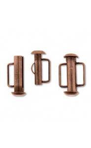 Metal magnetic slide clasp 16,5mm Antique copper